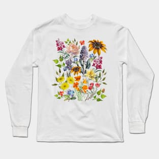 Wildflower Vintage Flower Botanical Long Sleeve T-Shirt